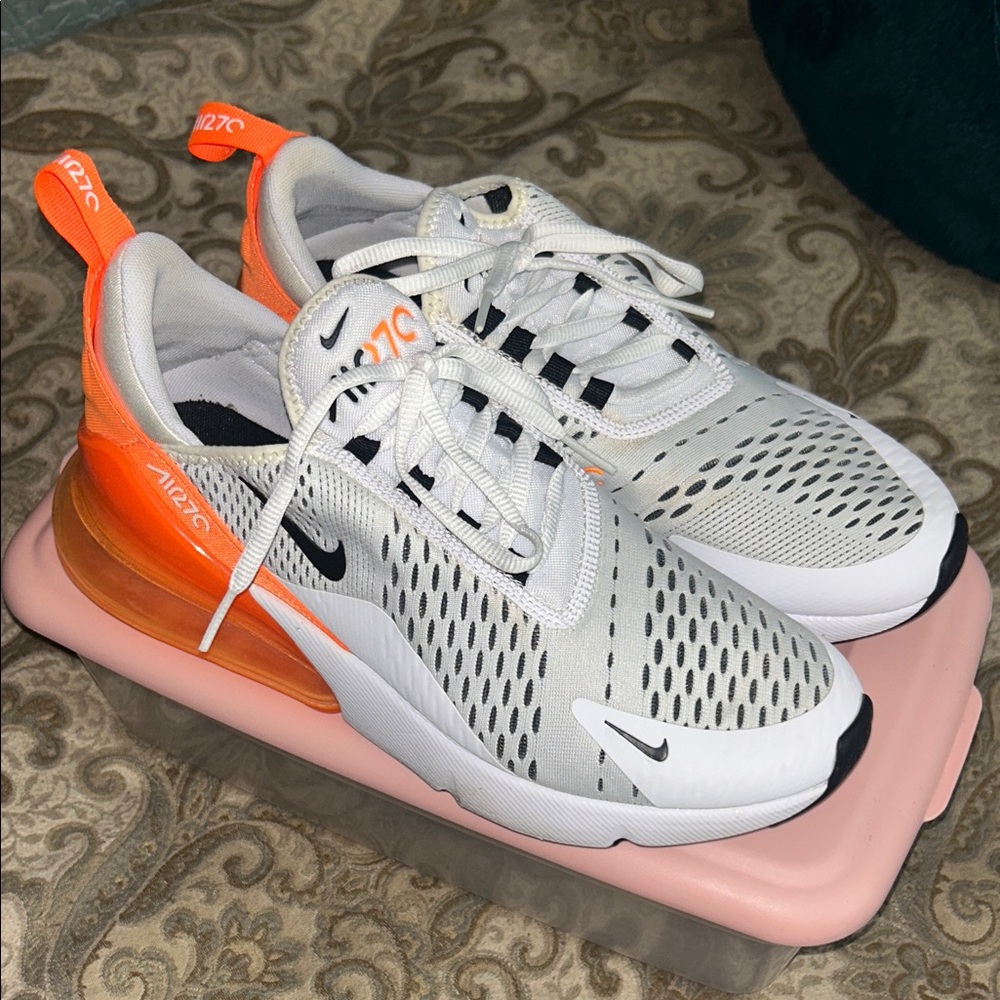 Women’s Nike Air Max 270 Sneakers White and Orange
